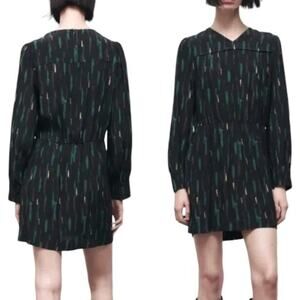 NWT ZARA Gabriela Abstract Printed Long Sleeve Mini Dress SZ 6